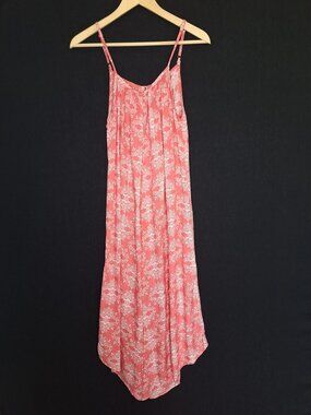 💙 Joyous & Free Pink White Floral Paisley Ultra Wide Leg Jumpsuit Romper Size M